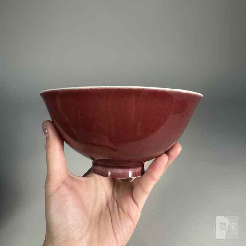 清雍正 霁红釉碗 - 图8